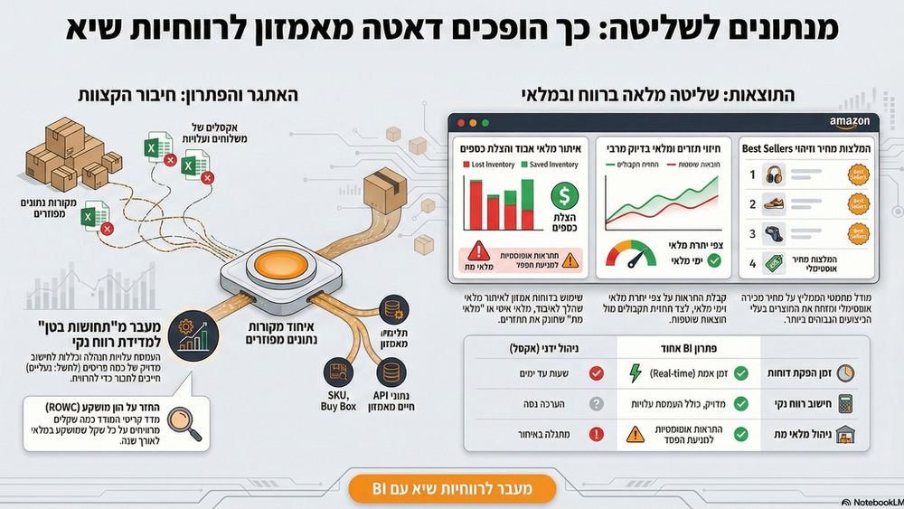 בינה עסקית אמזון: איך הופכים נתוני אמזון לרווח אמיתי